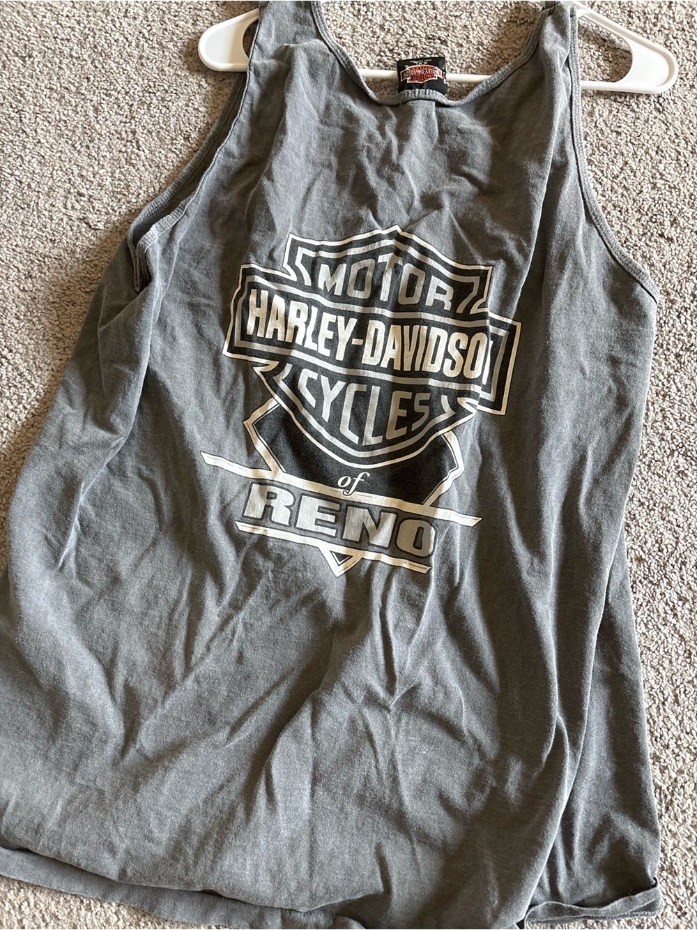 Harley-Davidson Gray Logo Tank Top with White Print